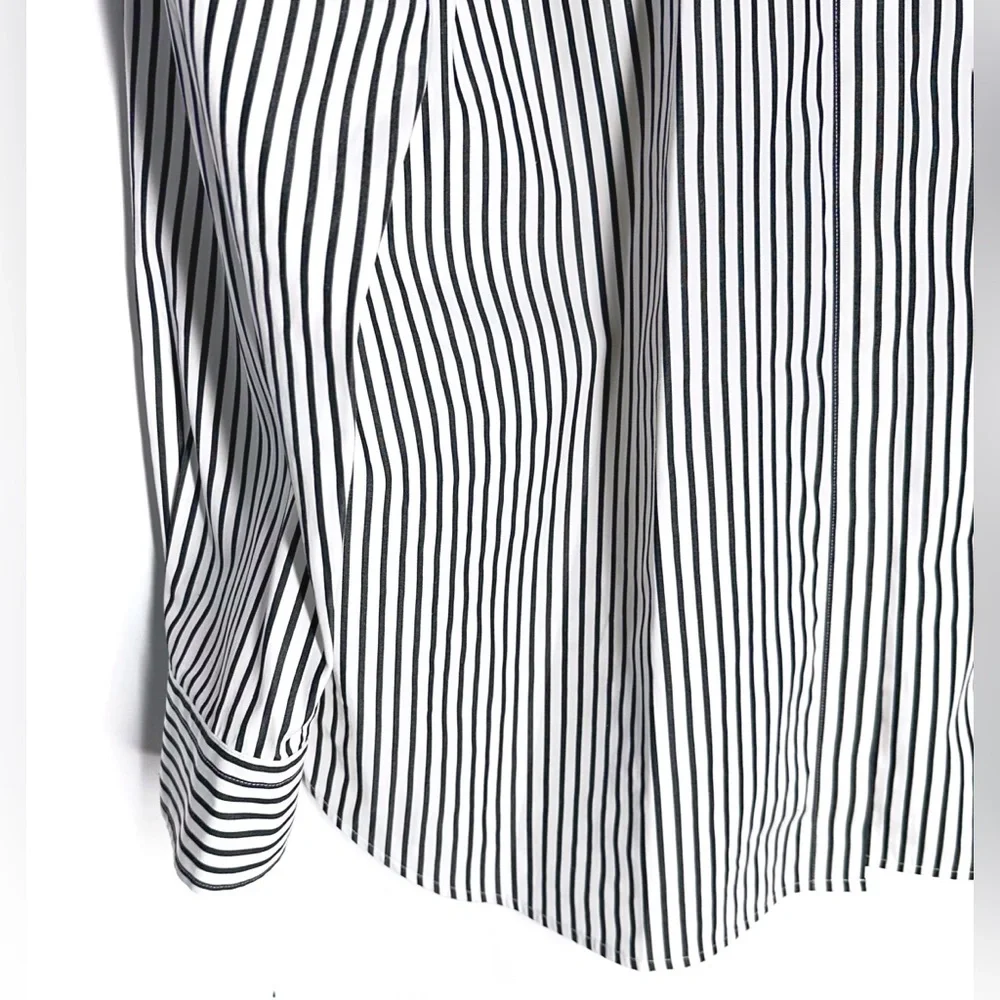 Lauren Ralph Lauren Two Tone White/Black Stripe Cotton Button Down Shirt Size 2X - Picture 6 of 12